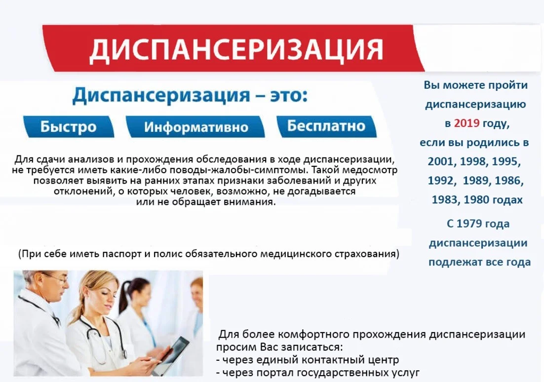 Приглашаем всех на диспансеризацию